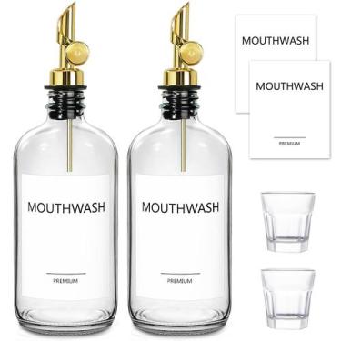 Imagem de Dispensador de enxaguatório bucal TOLDATLI Glass com copo de 500 mL, p