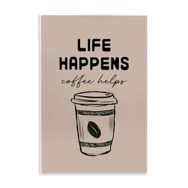 Imagem de Stupell Industries Life Happens Coffee Helps Wall Plaque Art Design por JJ Design House LLC, 48 x 33