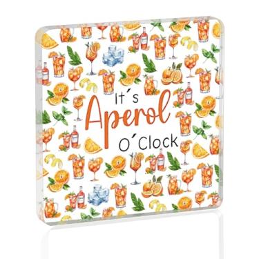 Imagem de SEIRAA Aperol Spritz House Decor Aperol Spritz Decor Sign Italian Aperol Spritz Lover Gifts It's Aperol o'Clock Acessórios de mesa (Aperol o'Clock dd, 1)