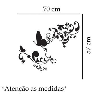 Imagem de Adesivo De Parede Borboleta E Folhagem