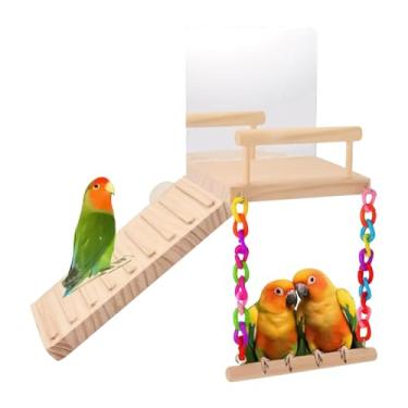 Imagem de Rrlihjgu Baloiço de Poleiro para Aves,de para Pássaros Trepadores - Brinquedo Multifuncional Para Periquitos Calopsitas Tentilhões Araras Caturras