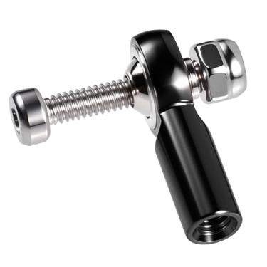 Imagem de FOCMKEAS Lever Steering Linkage Tie Rod End Ball Head End, M2 2.0xL15mm Tie Rod End Ball Head Holder, Aluminum Thread Ball Joint with M2 Screws for RC Model Car Boat Airplane Black
