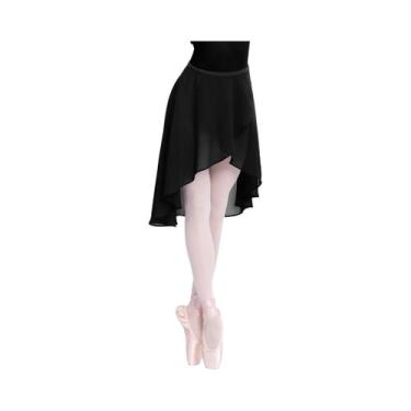 Imagem de Saia De Balé Ajustável De Chiffon Preto Para Mulheres E Adolescentes, 