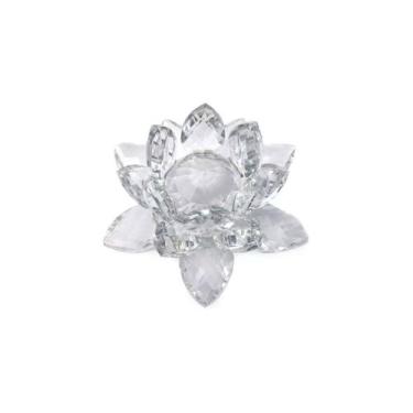 Imagem de Enfeite Decoração de Cristal Vidro Flor de Lotus Para Sala Quarto Cris