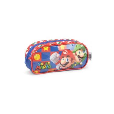 Imagem de Estojo Escolar Infantil Super Mario Luigi Luxcel Original