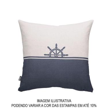 Imagem de Almofada Decorativo - Capa Náutico-Leme-50 x 50 cm- Estampada e Bordad