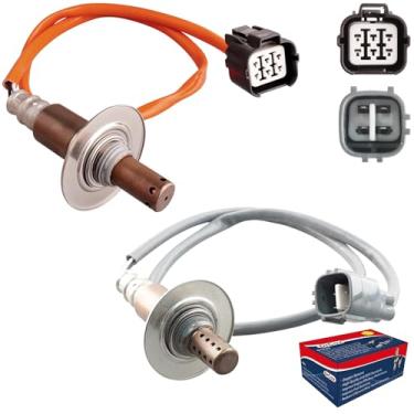 Imagem de DrCax 2 peças 234-9123 234-4445 Sensor de oxigênio O2 Upstream downstream Conjunto de proporção de combustível de ar aquecido compatível com Subaru Outback Impreza Forester Legacy Saab 9-2X 2,5L H4