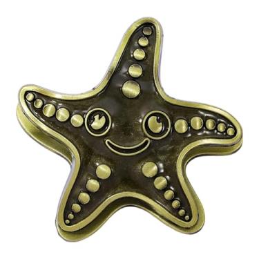 Imagem de predolo Clipe de papel para livro em forma de estrela de metal, clipe decorativo para diário, suporte de página para leitura, Bronze Antigo