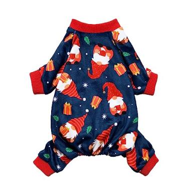 Imagem de Fitwarm Pijama de Natal para cães gnomos, roupas de inverno para cães pequenos menina, macacão de veludo leve para animais de estimação, roupa de gato, preto, vermelho, XGG
