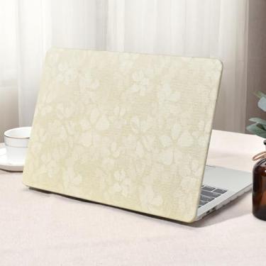 Imagem de Seorsok Compatível com MacBook Pro 33.0 cm Case M2 2023,2022,2021-2016 A2338 M1 A2159 A1989 A1708 A1706, Bege Florescendo Flor Impresso Plástico Capa Rígida de Couro e Capa de Teclado Sem Recorte de