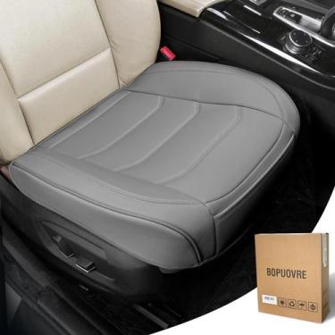 Imagem de Capa de assento de carro BOPUOVRE Luxury PU Leather Grey Universal Fit