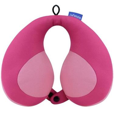 Imagem de Almofada de pescoço de viagem INFANZIA Kids Chin Support rosa