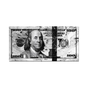 Imagem de Pintura Em Tela Moderna Abstrata De Notas De Cem Dólares, Decoração De