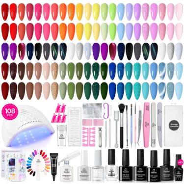 Imagem de Kit de esmalte de gel besouros UV Light 108 unidades 55 cores - beetle