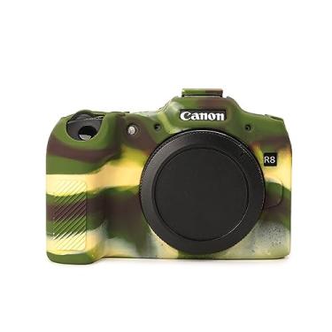 Imagem de Rieibi Capa EOS R8, capa protetora de silicone macio para câmera Canon EOS R8 EOSR8, capa leve para câmera EOS R8 - camuflagem