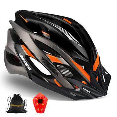 Imagem de Capacete de bicicleta masculino e feminino, capacete de bicicleta Shinmax com luz traseira e viseira removível