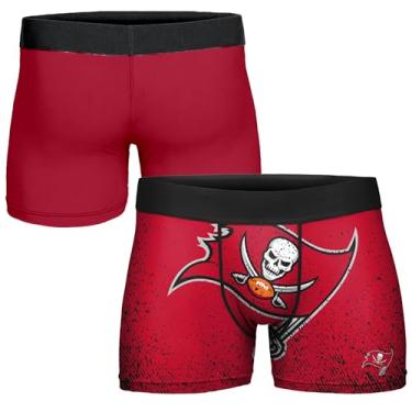 Imagem de FOCO Cueca boxer masculina NFL oficialmente licenciada, cor do time, logotipo primário, fã de futebol, essencial - Tampa Bay Buccaneers - GG
