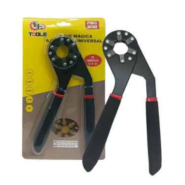 Imagem de Alicate Chave Mágica Sextavada Universal 8 Pol. – Ferramenta Ajustável 12 a 20mm à Prova de Ferrugem com Cabo Emborrachado