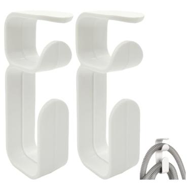 Imagem de WTQTW Gancho de mangueira CPAP, ganchos decorativos montados na parede, pacote com 2, branco