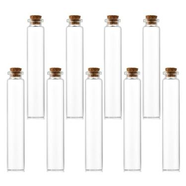 Imagem de EWEIGEER 9 garrafas de vidro pequenas de 30 ml com rolha de cortiça, garrafa decorativa, frascos de frascos, frasco de armazenamento fofo, garrafa de desejos 22 x 120 mm (0,87 x 4,73 polegadas)