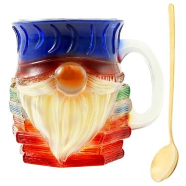 Imagem de ZFLYCANP Caneca de café empilhada pintada em 3D com colher, padrão gradiente em relevo, caneca de livro pintada leve, xícara de chá de café de resina para amantes da literatura (B)