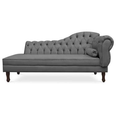 Imagem de Divã Recamier Sofá Juliana 140 cm Lado Direito Suede Cinza -Twdecora