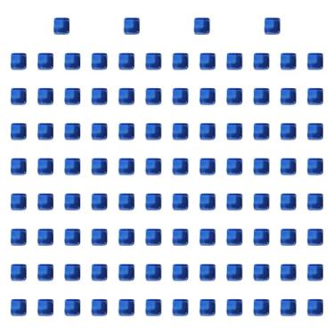 Imagem de harayaa 100x Cubos de acrílico Dados em branco Dados educacionais 0,39 polegadas Brinquedos de treinamento sensorial Blocos de construção para casas, Azul