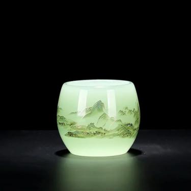 Imagem de Xícara de chá de vidro Qianli Jiangshan xícara de chá esculpida xícara mestre kungfu chinês conjunto de chá várias cores para escolher