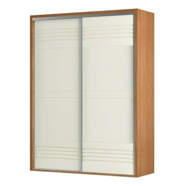 Imagem de Guarda Roupa Solteiro 179cm 2 Portas de Correr 100% MDF TW601 Freijó/Off White - Dalla Costa