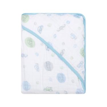 Imagem de Toalha De Banho Papi Soft C/Capuz Estamp 80Cm X 80Cm Contem, 1 un, Corrida de Carros, Azul