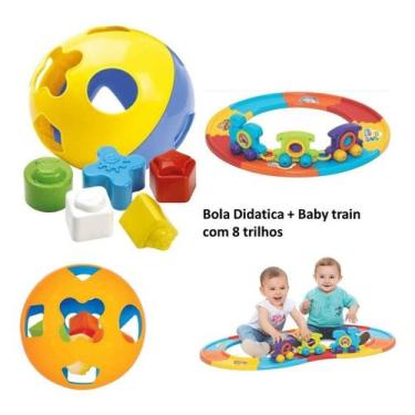 Imagem de Trem De Brinquedo Infantil Babytrain Express + Bola Didatica - Mercoto