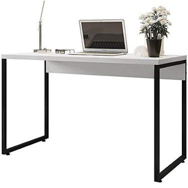 Imagem de Mesa Para Escritório e Home Office Industrial Soft F01 Branco Fosco - Lyam Decor