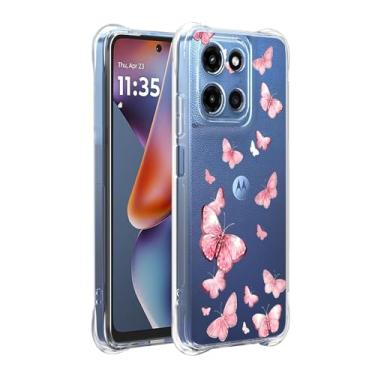 Imagem de Starhemei Capa para Moto G 5G 2025, TPU macio para meninas e mulheres, capa de telefone com absorção de choque flexível airbag capa de proteção para Motorola Moto G 5G 2025 (borboleta-1)