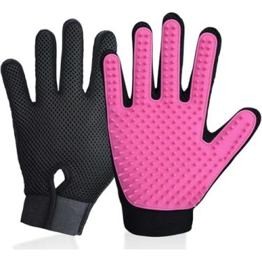 Imagem de Luvas de cuidados para animais de estimação atualizadas - 1 par de luvas removedoras de pelos de cães para banho e descamação de gatos, cães e cavalos, massagem suave para cabelos curtos e longos