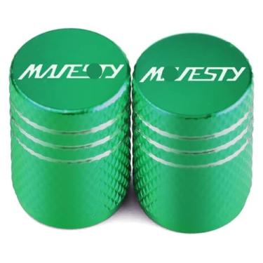 Imagem de Tampas de válvula de pneu de roda Capas de haste de aro de pneu para motocicleta à prova de pó compatível com Y&AMAHA Majesty250 Majesty400 Majesty125 Majesty 250 400 125 (2 peças verdes)