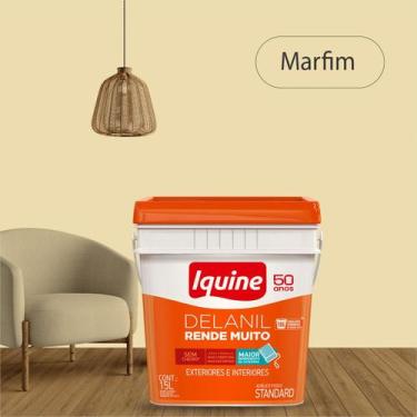 Imagem de Tinta Fosco Aveludada Branco Neve Delanil 18l Iquine  Rende até 500m²,