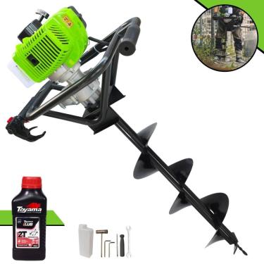 Imagem de Perfurador de Solo Trado Motorizado Menegotti MPS52 À Gasolina 2T 52cc 1,8HP 9.000rpm + Broca 80x20cm Para Elevação de Cercas + ÓLEO TOYAMA 2T