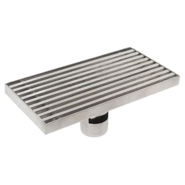 Imagem de Generic Dreno de Piso de Chuveiro Linear Retangular, Resistente a Odores, Anti-entupimento, Dreno de Chuveiro Linear de Aço Inoxidável, Processo de Desenho Fino Alongado para Banheiro (Dreno Médio)