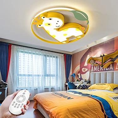 Imagem de Luminária de teto LED regulável, luminária de teto moderna para quarto infantil com controle remoto, luz de teto para meninos e meninas, lustre de desenho animado, iluminação interna para de