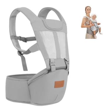 Imagem de Bolsa Mochila Canguru Ergonômico Carregar Bebê Mãe Premium Várias Posições Sling - ECOMLAR® (Cinza)