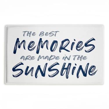Imagem de Stupell Industries Best Memories in Sunshine Tapete de pelúcia impresso para banheiro, design por letras e forrado, 76 x 2 x 45 cm