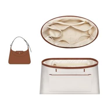 Imagem de GIVLEFLY Bolsa organizadora para bolsa Longchamp LE PLIAGE XTRA M HOBO - Bolsa organizadora de cetim premium para bolsa de mão (bege, médio)