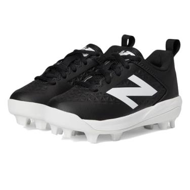Imagem de New Balance Tênis de beisebol unissex infantil 4040 V8 moldado em borracha, Preto/branco, 14