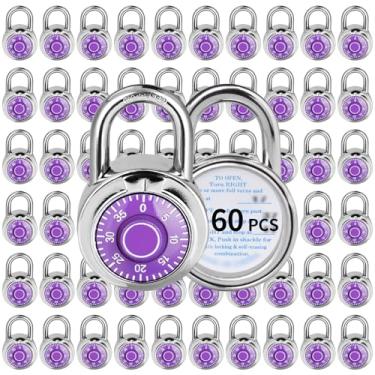 Imagem de Fechadura de combinação, trava de combinação de mostrador padrão LQYN , pacote com 60; placa giratória, 5 cm de largura, combinação fixa de três digitais, para escola, academia e armário, caixa de