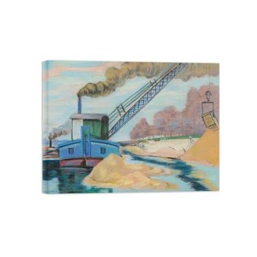 Imagem de Armand Guillaumin Famoso Arte de Parede Pôster-Impressões em Tela para sala de estar-Reprodução pinturas(caixa areia) 60x80cm Tela Embrulhada