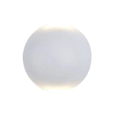 Imagem de Lanterna de parede redonda simples LED para exterior, luz lateral criativa, luminária de arandela com acabamento fosco, corpo de alumínio fundido, luz de parede para cima e para baixo, usada