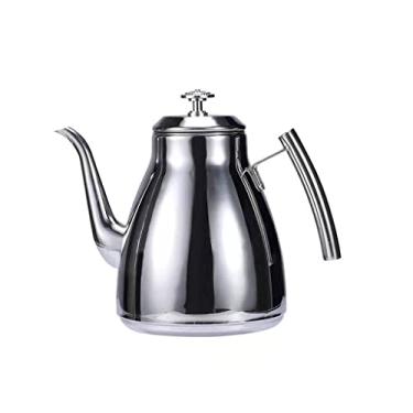 Imagem de Chaleira de aço inoxidável engrossada, chaleira de carabina, chaleira de hotel, bule de chá com rede de vazamento, chaleira de fervura (1L)