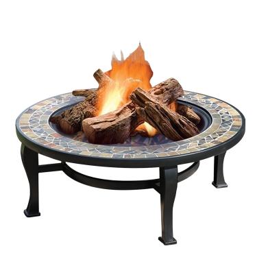 Imagem de Lareira externa para jardim, lareira a lenha, lareira portátil para aquecimento externo, usada para cozinhar ao ar livre e fogueira, 86 cm/33,9" (Cor: Kit-2) (Kit 3)