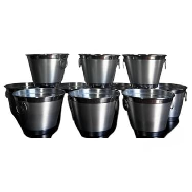 Imagem de Kit com 10 Baldes de Gelo de Alumínio | Capacidade 5 Litros | Para Bebidas e Gelo | Ideal para Bares, Restaurantes e Eventos