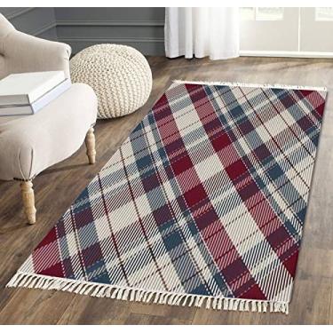 Imagem de Tapete de área com borla, xadrez, sem costura, tecido xadrez, textura, listrado, quadrado, franja, tapete de chão, pátio, corredor, minimalista, decoração de casa, sala de estar, quarto, interior-9,5